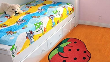 Status Nylon Digital Printed Kids Door Runner Mats House Carpet For Playing Activity In Home (Kids Mat- Strawberry- (57X 57Cm))