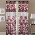 Queenzliving Grandeur Polyester Curtain For Door 7 Feet- Pack Of 2 (Maroon)