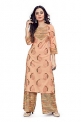 Fashion Dream Women’S Rayon Slub Printed Readymade Kurta Palazzo Set(Peach_Xs)