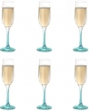 Cello Elegance Glass Champagne Tumblers, Set Of 6, 210Ml Each, Green