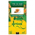 Te-A-Me Detox Cardamom Turmeric Herbal Infusion Tea, 25 Infusion Tea Bags | 100% Natural Ingredients – Ginger, Cinnamon, Cardamom, Orange Peel, Turmeric, Clove, Black Pepper | 100% Caffeine Free