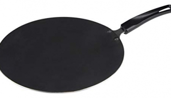 Cresta Aluminium Concave Tawa (26Cm, Gas Stove Compatible), Black