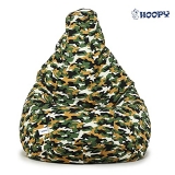 Hoopy Classic Green Military Printed Bean Bag Cover Without Beans (Xxxl, Multicolor) | Ideal For Office And Home Use | Premium Fabric & Craftsmanship