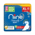 Niine Naturally Soft Xl Sanitary Pads (Pack Of 1) 40 Pads Extra Soft And Cottony
