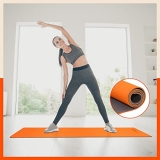 Matworks By Bathla – Moksh Premium Yoga Mat With Carry Bag |Anti-Slip & Reversible|Orange & Grey (Size: 24” X 72” Thickness: 8Mm)