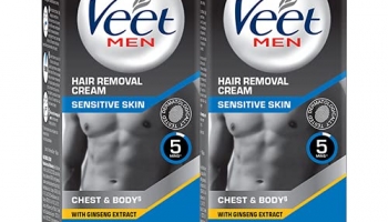 Veet Hair Removal Cream For Men, Sensitive Skin, 50G Each (Pack Of 2)