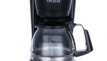 Croma Drip Coffee Maker 0.75L With 6 Cup Capacity, Keep Warm Function & Borosilicate Glass Jar (600W) (Crskaf001Scm06, Black)