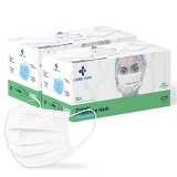 Care View Cv2992, Sitra Approved, 3 Ply Colored Disposable Surgical Mask With Built In Metal Nose Pin And 1 Melt Blown Layer (Pack Of 100, White)