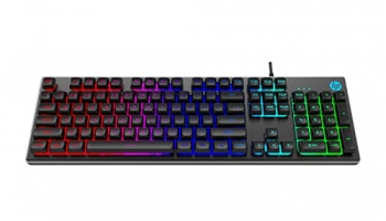 Hp K500F Backlit Membrane Wired Gaming Keyboard With Mixed Color Lighting, Metal Panel With Logo Lighting, 26 Anti-Ghosting Keys, And Windows Lock Key / 3 Years Warranty(7Zz97Aa)