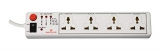 Anchor By Panasonic 6A Spike Guard 4-Way Universal Socket With Single Switch 250V (White)