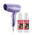 Livon Heat Protect Serum, For Protection Upto 250°C, 2X Less Hair Breakage & Syska Hair Dryer, Pack Of 2 Serums Each 100 Ml
