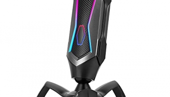 Cosmic Byte Odyssey Usb Gaming Cardioid Condensor Microphone With Rgb Effects And Touch Button (Black/Silver)