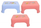 Kuber Industries Floral 3 Piece Plastic Bathroom Stool Set, Pink And Blue (Ctktc1961)