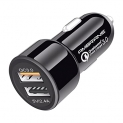 Ambrane 5.4A Dual Usb Rapid Car Charger (Qualcomm Certified) With 18W Quick Charge 3.0 (Acc-11Qc-M, Black)