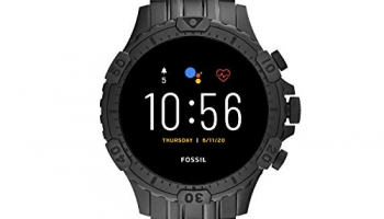 Fossil Gen 5 Garrett Stainless Steel Touchscreen Men’S Smartwatch With Speaker, Heart Rate, Gps, Music Storage And Smartphone Notifications – Ftw4038 (46Mm, Black)
