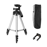 Tygot Adjustable Aluminium Alloy Tripod Stand Holder For Mobile Phones & Camera, 360 Mm -1050 Mm, 1/4 Inch Screw + Mobile Holder Bracket