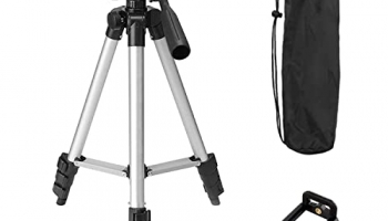 Tygot Adjustable Aluminium Alloy Tripod Stand Holder For Mobile Phones & Camera, 360 Mm -1050 Mm, 1/4 Inch Screw + Mobile Holder Bracket