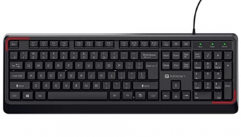 Portronics Ki-Pad Wired Keyboard With Gaming Mode, 104 Keys, 1.5M Cable, Ergonomic Keys, Plug & Play(Black)