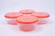 Unica Plastic Round Vent Lid Bowl, 1156 Ml, Multicolor, 4 Piece