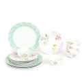 Home4U Porcelain Amore Dinner Set, 16 Pieces Multicolor