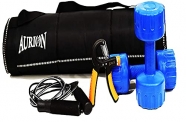 Aurion Fitness Trainer, Workout Equipment, Home Gym Exercise Accessories With Pvc Dumbbells 4 Kg X 2,6Mm Yoga Mat,Adjustable Hand Gripper & Skipping Rope, Multicolor