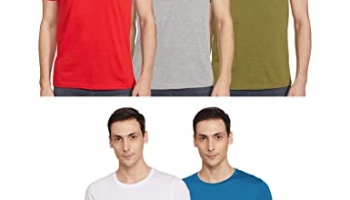 Oobani Men’S Regular Fit T Shirt (Ob1W21Mfk004_White, Red, Olive, Grey Milange, Blue_M)