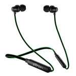 Ptron Tangent Lite Bluetooth 5.0 Wireless In Ear Earphones With Mic, Hi-Fi Stereo Sound, 8Hrs Playtime, Lightweight Snug-Fit, Ipx4 Water Resistant, Fast Charge, Voice Assistant (Black/Green)