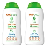 Oyo Baby® New Born Combo Daily Moisturizing Natural Baby Lotion 200Ml And Baby No Tears Baby Shampoo For Newborn Babies 200Ml Each