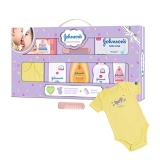 Johnson’S Baby Care Collection With Organic Cotton Baby Romper (8 Gift Items, Purple)
