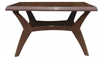 National Jaipur Plastic Contemporary Roma Four Seater Dining Table – Brown, Standard