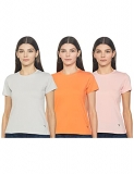 Desi Belle Women’S Regular T-Shirt (Dbctts-4 R/L Ltgrymdorngltp_M_Lt Grey Med Orange Lt.Pink M)