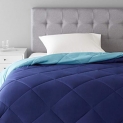 Amazonbasics Reversible Microfiber Comforter – Single/Single Large, Navy Blue, Pack Of 1