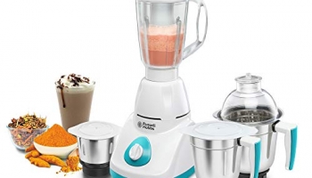 Russell Hobbs Livia750 (750 Watt) Full Copper Motor Mixer Grinder With 3 Stainless Steel Jar + 1 Juicer Jar (White)