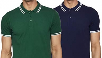 Amazon Brand – Symbol Men’S Solid Regular Polo Shirt (Ct-Po2_Eden Green & Peacoat Blue S)
