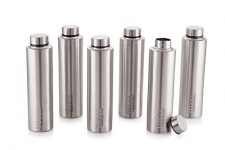 Tosaa Super  Single Wall Stainless Steel Bottle, Set Of 6, 900 Ml Each, Silver | 100% Leak Proof | Office Bottle | Gym Bottle | Home | Kitchen | Hiking | Treking Bottle | Travel Bottle| Fridge Bottle