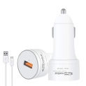 Portronics Car Power 1Q – Single Port Qc 3.0A Quick Charge Car Charger With 1M Usb Cable, White