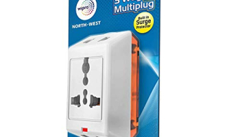 Wipro 3 Way Multiplug With Built In Surge Protector