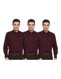 Amazon Brand – Symbol Men’S Solid Regular Formal Shirt (Pack Of 3) (Ss20-Sym-Fs-01_Epp-1C_Wine 39)