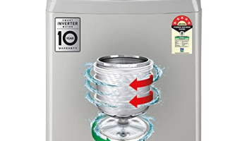 Lg 7 Kg 5 Star Inverter Fully-Automatic Top Loading Washing Machine (T70Sksf1Z, Middle Free Silver, Smart Motion & Turbodrum)