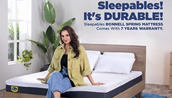 Centuary Mattresses Sleepables 6 Inch Bonnell Spring King Size Mattress With Antimicrobial Foam (78 * 72 * 6)