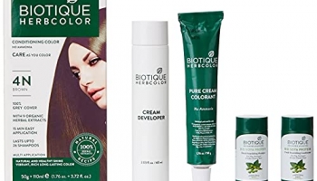 Biotique Bio Herbcolor Conditioning Hair Color, 50G + 110Ml – Brown 4N (Pack Of 1)