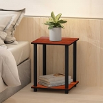 Furniture Cafe 2 Tier Wooden Multipurpose Turn-N-Tube Engineered Wood End Table Beside Sofa Side Table Corner Night Stand For Hallway Living Room Bed Room Home Office Color- Teak Natural.
