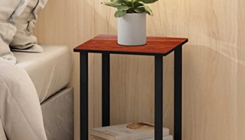 Furniture Cafe 2 Tier Wooden Multipurpose Turn-N-Tube Engineered Wood End Table Beside Sofa Side Table Corner Night Stand For Hallway Living Room Bed Room Home Office Color- Teak Natural.