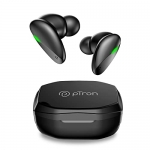 Ptron Bassbuds B21 Bluetooth 5.2 Truly Wireless In Ear Earbuds With Mic, Immersive Sound, Stereo Calls, 24Hrs Playtime, Lightweight, Touch Control, Voice Assistance & Ipx4 (Black)