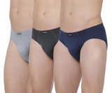 Levi’S Men’S Cotton Style #011 Comfort Regular Fit Solid Brief (Pack Of 3) (#011-Brief-Lt Dk Gmel/Nmel-P3_Light, Dark Grey, Navy Melange_L)