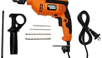 Black+Decker Kr554Re Corded Variable Speed Reversible Hammer Drill Machine With Lock-On & 4 Drill Bits, 550 Watts 13Mm 2800 Rpm, For Home Use, 1 Year Warranty