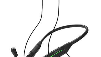 Wings Phantom1000 Gaming Neckband With Detachable Mic, 60 Hours Massive Playtime, 40Ms Low Lag, 5.2 Latest Bluetooth, 15M Radius Coverage, Flash Charging With Gaming Led Aesthetics