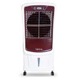 Lifelong Llac285 Supercool Air Cooler – 85L ; With Water Level Indicator, Multi-Way Air Deflection, Powerful Air Throw, Honeycomb Pads (White/Maroon, 1 Year Warranty)