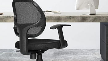 Da Urban® Airex Mid-Back Revolving Mesh Ergonomic Chair For Home & Office With Tilt Lock Mechanism, Armrest & High Comfort Seating (Black)