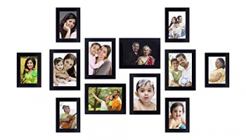 Amazon Brand – Solimo Collage Photo Frames, Set Of 12,Wall Hanging (6 Pcs – 4X6 Inch, 6 Pcs – 5X7 Inch), Black